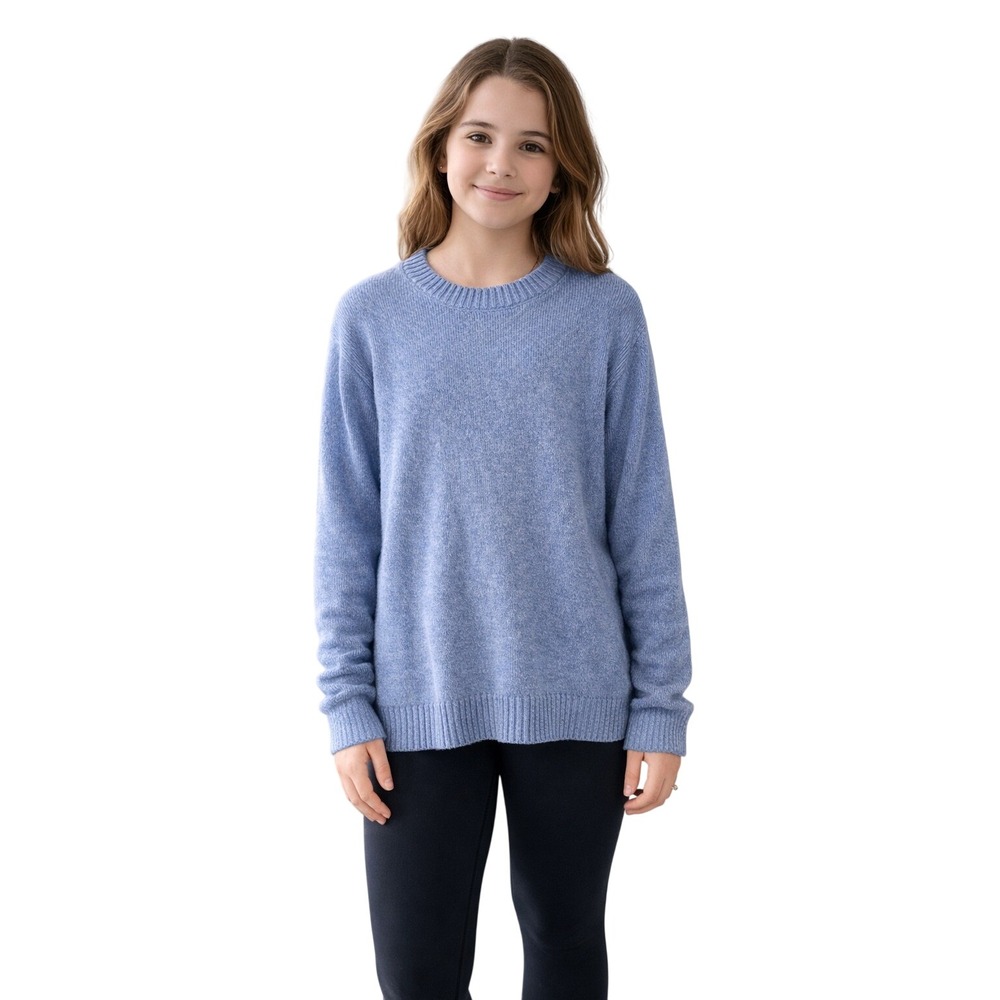 The Commons Kids Blue Knit Sweater Pullover Mock Neck Size L 12 14‎ 0245